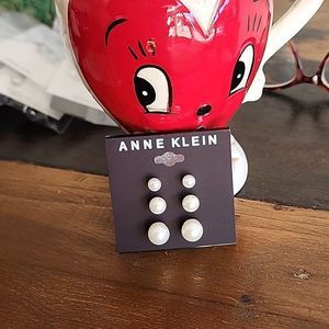 Anne Klein Faux Pearl Earrings 3 Pair